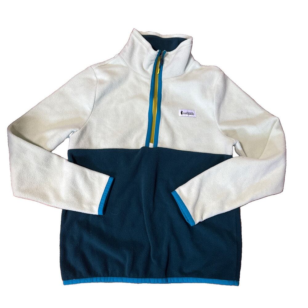Cotopaxi Fleece Womens Small Green Blue Colorblock 1/2 Zip Fleece Pullover